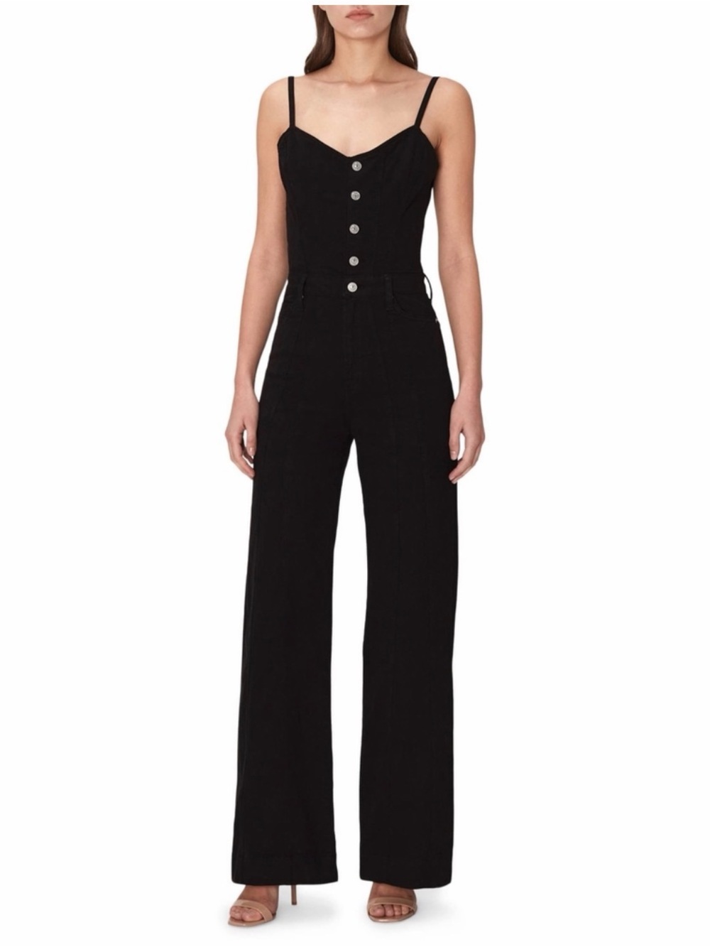 7 For All Mankind Bustier Jumpsuit Black